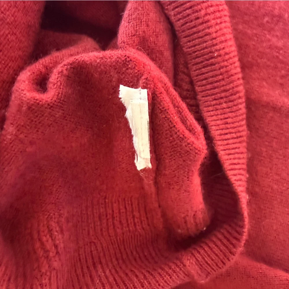 J. Crew 100% Cashmere Crewneck Sweater Burgundy Red Unisex Size L